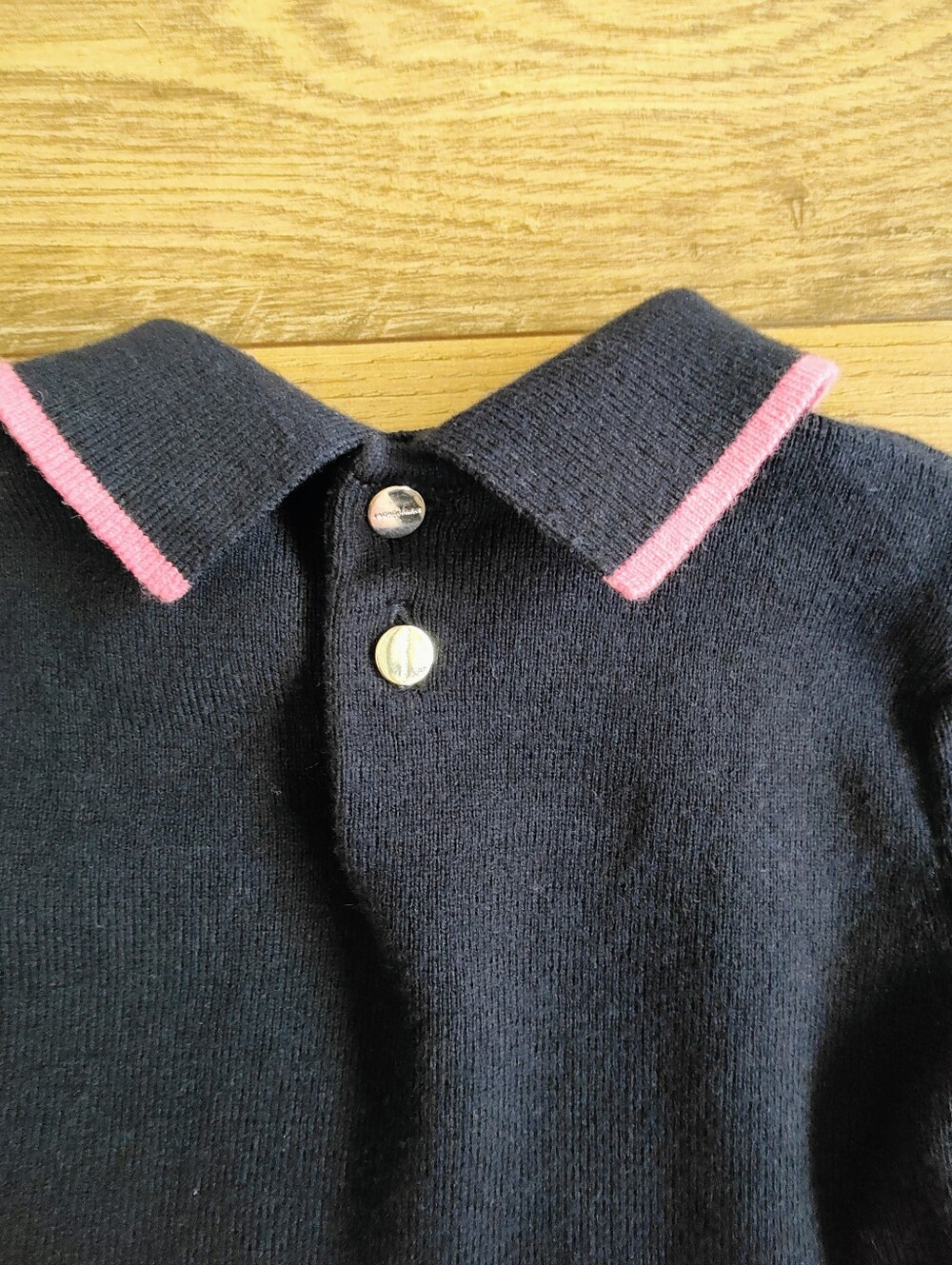 Jacadi Navy Dress with Pink Trim - Picture 3 of 4